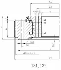 Three-row cylindrical rollers slewing ring bearings - 13 Series